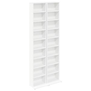 vidaXL CD skř&iacute;ň 2 ks B&iacute;l&aacute; 33 x 23,5 x 175 cm Kompozitn&iacute; dřevo