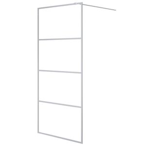 vidaXL Sprchov&aacute; z&aacute;stěna walk-in stř&iacute;brn&aacute; 90 x 195 cm čir&eacute; ESG sklo
