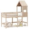 vidaXL Patrov&aacute; postel s žebř&iacute;kem a střechou 90 x 190 cm borovice