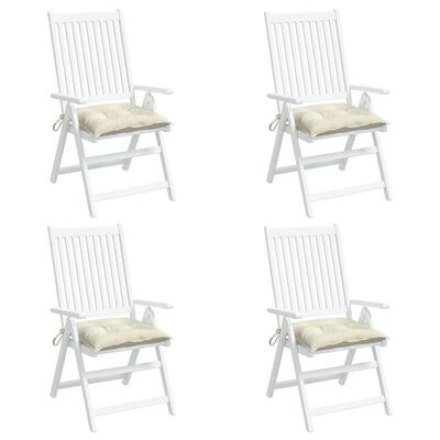 vidaXL Podušky na židli 4 ks krémově bílé 50 x 50 x 7 cm látka oxford