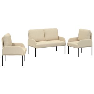 vidaXL Sedac&iacute; soupravy 3 pcs Kr&eacute;mov&aacute; 115 x 56 x 80 cm Překližka