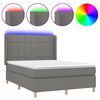 vidaXL Box spring postel s matrac&iacute; a LED tmavě &scaron;ed&aacute; 140x200 cm textil