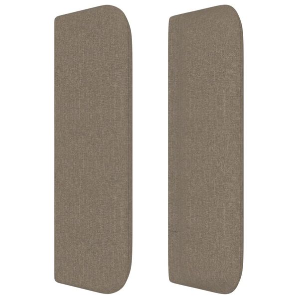 vidaXL Čelo postele typu u&scaron;&aacute;k taupe 203 x 16 x 78/88 cm textil