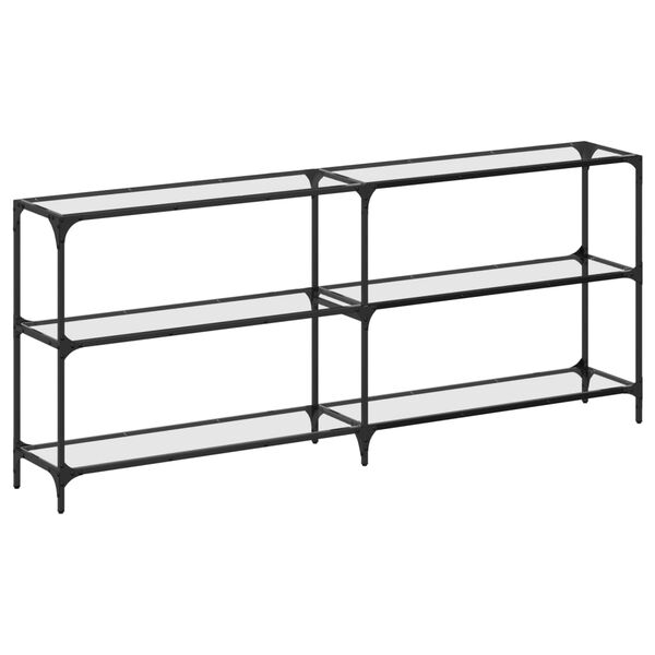 vidaXL Konzolov&yacute; stolek průhledn&aacute; skleněn&aacute; deska 194,5x30x81 cm ocel