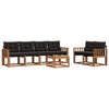 vidaXL Venkovn&iacute; pohovkov&aacute; souprava s pol&scaron;t&aacute;řem 7 pcs Přirozen&aacute; a čern&aacute;