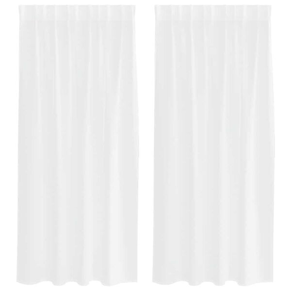 vidaXL Voile Z&aacute;clona se z&aacute;clonami 2 pcs B&iacute;l&aacute; 175 x 140 cm Polyester