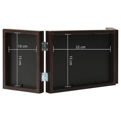 vidaXL Třídílný fotorámeček tmavě hnědý 22 x 15 cm + 2 x (10 x 15 cm)