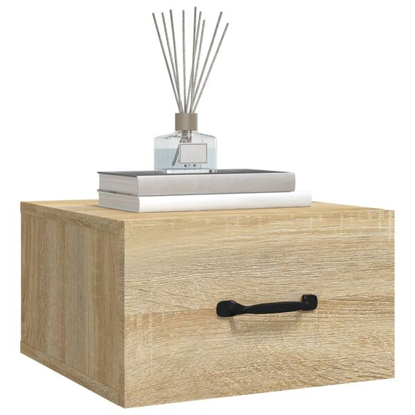 vidaXL Nástěnný noční stolek dub sonoma 35 x 35 x 20 cm