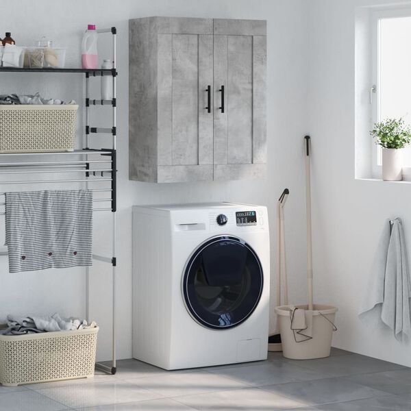 vidaXL N&aacute;stěnn&aacute; skř&iacute;ňka betonově &scaron;ed&aacute; 69,5x34x90 cm kompozitn&iacute; dřevo