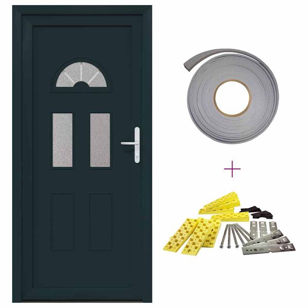 vidaXL Vchodov&eacute; dveře b&iacute;l&eacute; 98 x 208 cm PVC