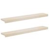 vidaXL Parapety 2 ks B&iacute;l&aacute; 100 x 20 x 2 cm Masivn&iacute; dubov&eacute; dřevo