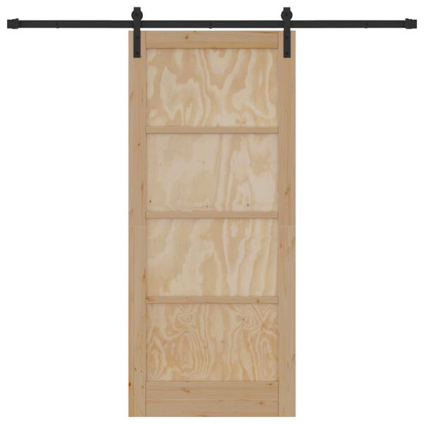 vidaXL Posuvn&eacute; dveře Hněd&aacute; 86 x 198,5 cm Masivn&iacute; borov&eacute; dřevo