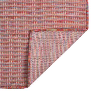 vidaXL Venkovní hladce tkaný koberec 80x150 cm červená