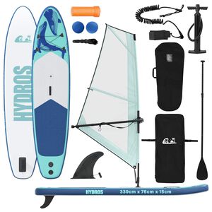 vidaXL Nafukovac&iacute; SUP deska s plachtou HYDROS 330 x 76 x 15 cm pro