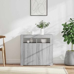 vidaXL Př&iacute;born&iacute;k s LED osvětlen&iacute;m &scaron;ed&yacute; sonoma 80 x 35 x 75 cm