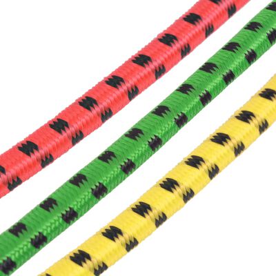 vidaXL Upínací elastická lana 60/80/100 cm, červené/žluté/zelené 30 ks