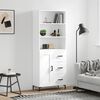 vidaXL Skř&iacute;ň highboard b&iacute;l&aacute; 69,5 x 34 x 180 cm kompozitn&iacute; dřevo