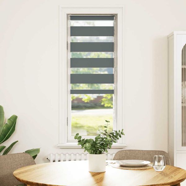 vidaXL Zebra roleta tmavě &scaron;ed&aacute; 45x100 cm &scaron;&iacute;řka l&aacute;tky 40,9 cm polyester