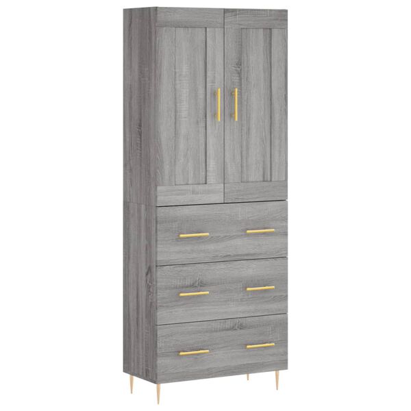 vidaXL Skř&iacute;ň highboard &scaron;ed&aacute; sonoma 69,5 x 34 x 180 cm kompozitn&iacute; dřevo
