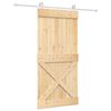 vidaXL Posuvn&eacute; dveře Př&iacute;rodn&iacute; a b&iacute;l&aacute; 95 x 210 cm Masivn&iacute; borov&eacute; dřevo