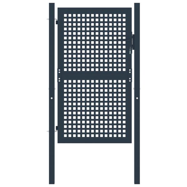 vidaXL Plotov&aacute; branka antracitov&aacute; 102 x 125 cm ocelov&aacute;