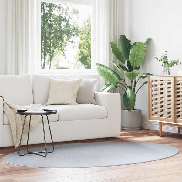 vidaXL Kusov&eacute; koberce Ov&aacute;ln&yacute; HUARTE &Scaron;ed&aacute; 200 x 140 cm 100% polyester