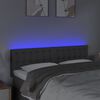 vidaXL Čelo postele s LED tmavě &scaron;ed&eacute; 144x5x78/88 cm textil