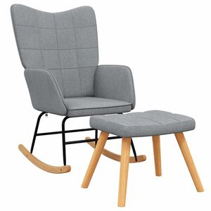 vidaXL Houpac&iacute; křeslo se stoličkou světle &scaron;ed&eacute; textil