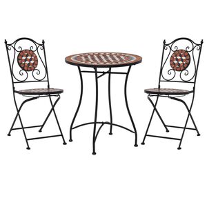 vidaXL 3d&iacute;ln&yacute; mozaikov&yacute; bistro set keramick&yacute; terakotov&yacute;