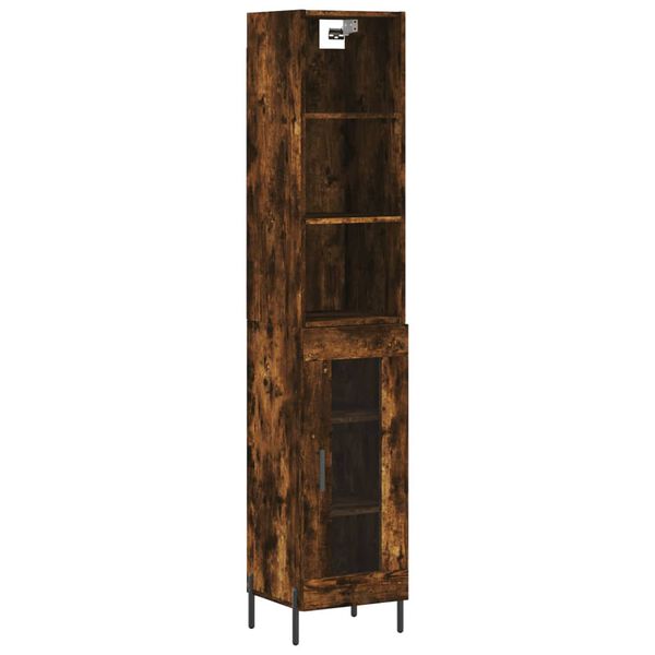 vidaXL Skř&iacute;ň highboard kouřov&yacute; dub 34,5 x 34 x 180 cm kompozitn&iacute; dřevo