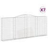 vidaXL Klenut&eacute; gabionov&eacute; ko&scaron;e 7 ks 400x30x160/180cm pozinkovan&eacute; železo