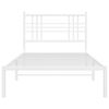 vidaXL Kovov&yacute; r&aacute;m postele s čelem b&iacute;l&yacute; 90 x 200 cm