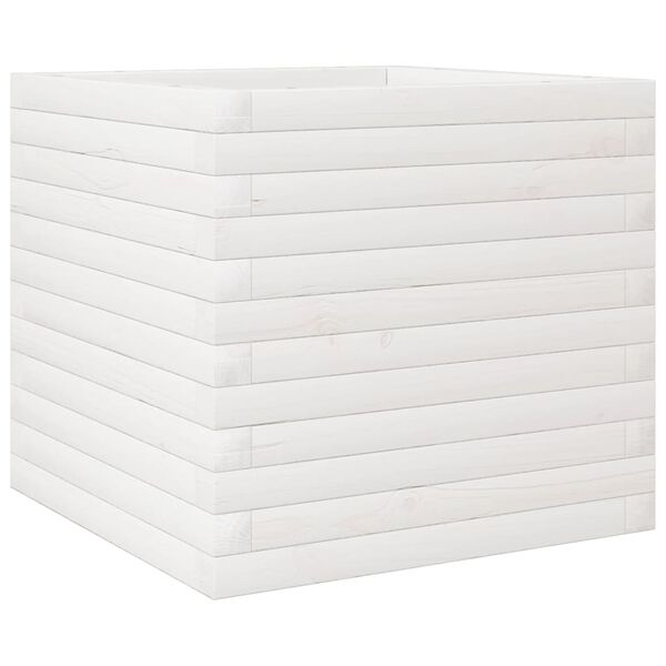 vidaXL Zahradní truhlík bílý 50 x 50 x 45,5 cm masivní borové dřevo