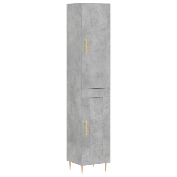 vidaXL Skř&iacute;ň highboard betonově &scaron;ed&aacute; 34,5x34x180 cm kompozitn&iacute; dřevo