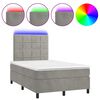 vidaXL Box spring postel s matrac&iacute; a LED světle &scaron;ed&aacute; 120x190 cm samet