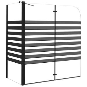 vidaXL Vanov&aacute; z&aacute;stěna s pruhy 120 x 68 x 130 cm tvrzen&eacute; sklo