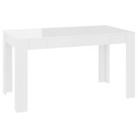 vidaXL Jídelní stůl bílý s vysokým leskem 140x74,5x76 cm dřevotříska