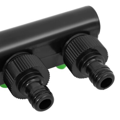 vidaXL 4cestný kohoutkový adaptér zelený a černý 19,5x6x11 cm ABS & PP