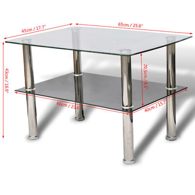 vidaXL Konferenční stolek sklo, 2 patra