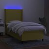 vidaXL Box spring postel s matrac&iacute; a LED zelen&aacute; 90x190 cm textil