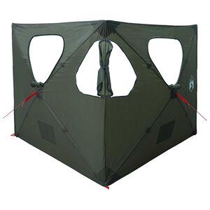 vidaXL Loveck&yacute; stan 145 x 145 x 150 cm Arm&aacute;dně zelen&aacute; Polyester a ocel
