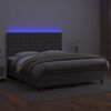 vidaXL Box spring postel s matrac&iacute; a LED &scaron;ed&aacute; 160x200 cm uměl&aacute; kůže