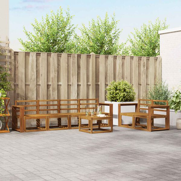 vidaXL Venkovn&iacute; pohovkov&aacute; souprava 7 pcs Př&iacute;rodn&iacute;