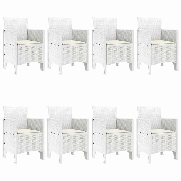 vidaXL Zahradn&iacute; j&iacute;deln&iacute; souprava 9 pcs B&iacute;l&aacute; Polypropylen