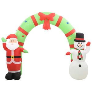 vidaXL V&aacute;nočn&iacute; nafukovac&iacute; Santa a sněhul&aacute;k br&aacute;na LED 300 x 90 x 223 cm