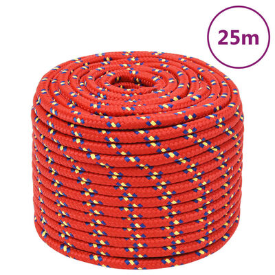 vidaXL Lodní lano červené 12 mm 25 m polypropylen