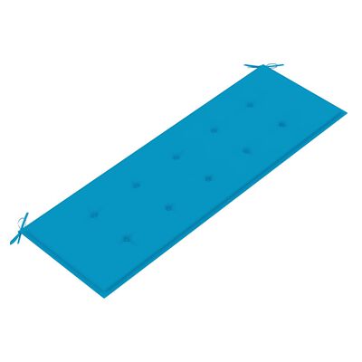 vidaXL Lavice Batavia s modrou poduškou 150 cm masivní teak
