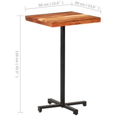 vidaXL Barový stůl čtvercový 60 x 60 x 110 cm masivní akáciové dřevo