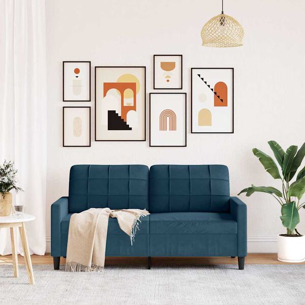 vidaXL 2m&iacute;stn&aacute; pohovka modr&aacute; 140 cm samet