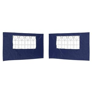 vidaXL Bočn&iacute; stěna p&aacute;rty stanu 2 pcs 400 x 195 cm Modr&aacute; PE a ocel